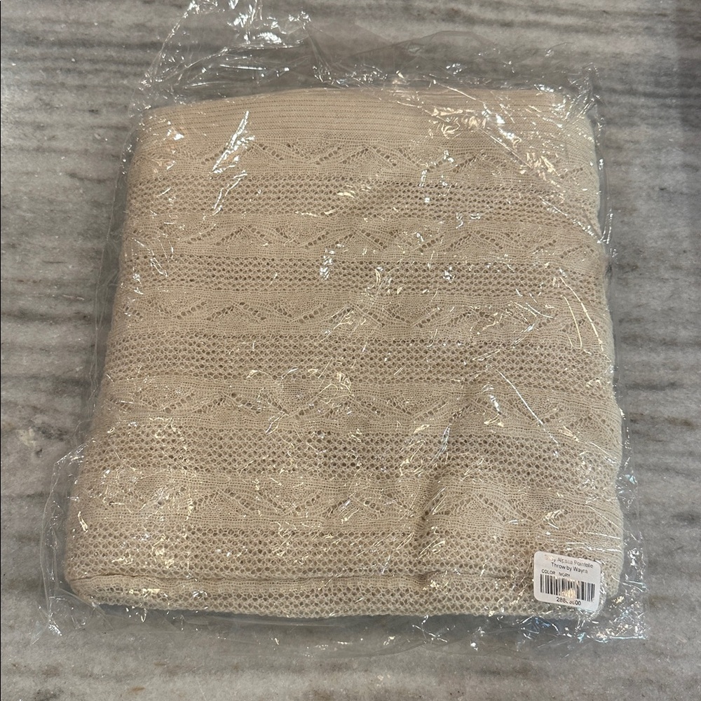 NEW Wayra Ivory Peruvian Baby Alpaca Pointelle Throw - Handwoven
